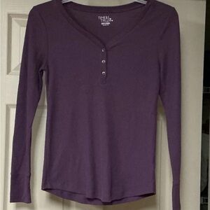 Time and Tru Women's Deep Purple Long Sleeve Tee